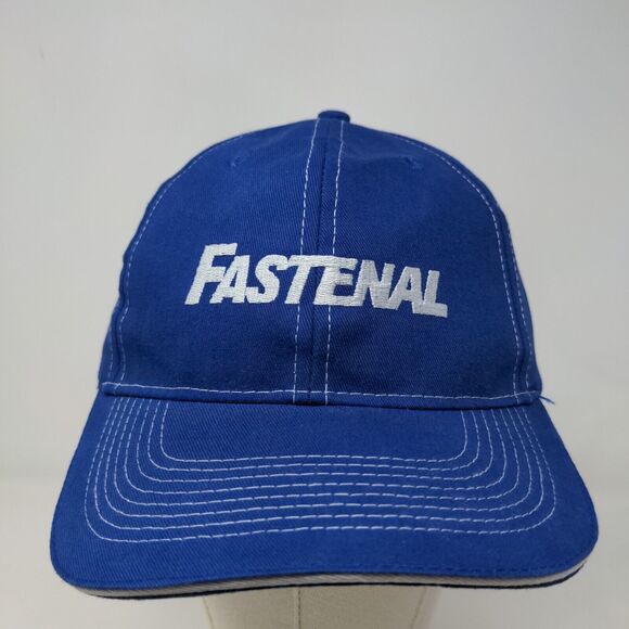 Fastenal Men's Strapback Hat Blue Adjustable Embroidered Logo Official - Picture 2 of 12